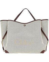 Chloé - Canvas Large 'Chloé Clover' Shopping Bag - Lyst