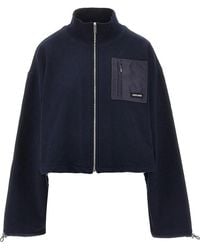 Miu Miu - Cotton Cropped Sweatshirt - Lyst