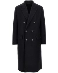 Saint Laurent - Double Wool Felt Coat - Lyst