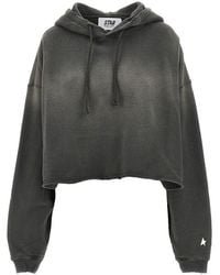 Golden Goose - Back Logo Print Oversized Cropped Hoodie - Lyst