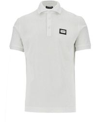 Dolce & Gabbana - Piquet Polo Shirt With Logo Plate - Lyst