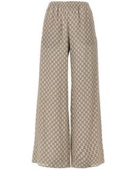 Gucci - Gg Silk Wide-Leg Pants - Lyst
