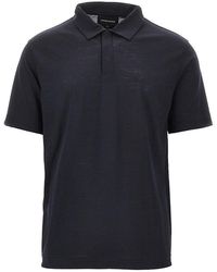 Emporio Armani - Wool Jersey Polo Shirt - Lyst