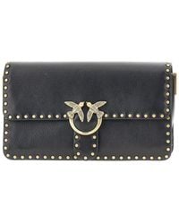Pinko - 'Love One Slouchy' Leather Bag With Studs - Lyst