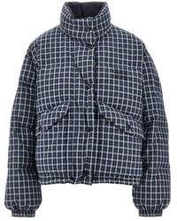 Miu Miu - Flannel And Tec Pongé Reversible Down Jacket - Lyst