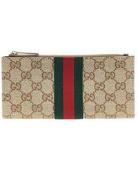 Gucci - Gg Supreme Wallet With Web Ribbon - Lyst