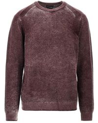 Emporio Armani - Knitted Sweater With Faded Effect - Lyst