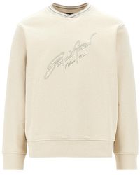 Emporio Armani - Logo Embroidery Crewneck Sweatshirt - Lyst