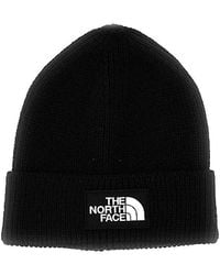 The North Face - 'Logo Box' Ribbed Beanie Hat - Lyst