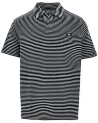 Emporio Armani - Striped Cotton Swimwear Polo Shirt - Lyst