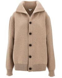 Bottega Veneta - Wool Cardigan With Leather Buttons - Lyst