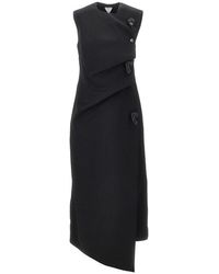 Bottega Veneta - Wool Twill Dress With Knot Details - Lyst