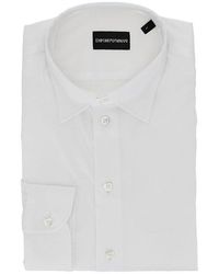 Emporio Armani - Stretch Cotton Twill Shirt - Lyst