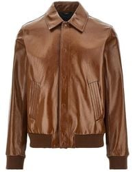 Fendi - Glossy Leather Blouson Jacket - Lyst