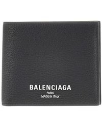 Balenciaga - Grained Leather Bi-Fold Wallet - Lyst