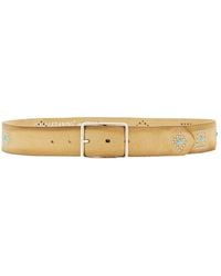 GIANNIFRANCO BELTS - Suede Leather Belt With Studs - Lyst