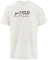 Moncler - T-Shirt Con Logo Tricolore Uomo - Lyst