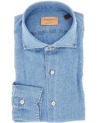 Borriello - Denim-Effect Cotton Shirt - Lyst