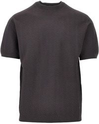 Emporio Armani - Jacquard Viscose T-Shirt - Lyst