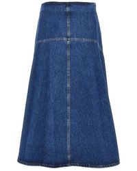 Weekend by Maxmara - Cotton Denim Long Skirt - Lyst