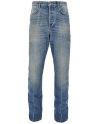 Versace - Cotton Denim Jeans With Medusa Detail - Lyst