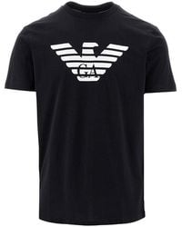 Emporio Armani - Pima Cotton T-Shirt With Eagle Print - Lyst