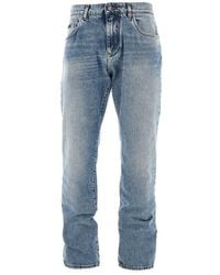Dolce & Gabbana - Classic Jeans With Logo Plate - Lyst