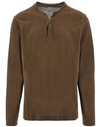 Majestic Filatures - Tunisian Collar Linen Blend T-Shirt - Lyst
