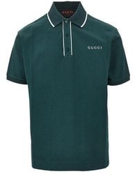 Gucci - Cotton Piquet Polo Shirt With Embroidered Logo - Lyst