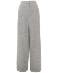 Emporio Armani - Chevron Viscose-Blend Pants - Lyst