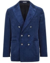 Brunello Cucinelli - Corduroy Double-Breasted Jacket - Lyst