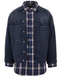 Balenciaga - Checked Layered Denim Jacket - Lyst