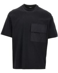 Herno - Boxy Fit T-Shirt With Nylon Pocket - Lyst