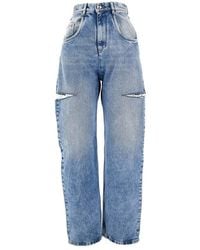 Maison Margiela - High-Rise Jeans With Side Rips - Lyst