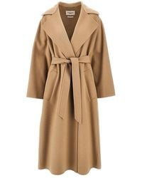 Weekend by Maxmara - Midi Cloth Coat With Belt - Lyst