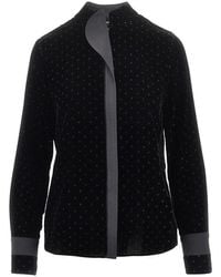 Emporio Armani - Lurex Polka-Dot Velvet Shirt - Lyst