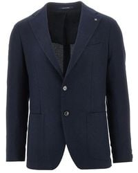 Tagliatore - Cotton And Wool Canvas Single-Breasted Jacket - Lyst