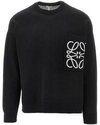 Loewe - 'Anagram' Pocket Cotton-Blend Sweater - Lyst