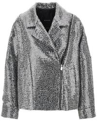 Pinko - Sequinned Chevron Cloth Jacket - Lyst