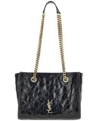 Saint Laurent - Vintage Leather Small 'Niki' Shopping Bag - Lyst
