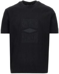 Emporio Armani - Jersey T-Shirt With Embossed Logo - Lyst