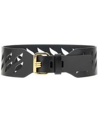 Etro - Openworked Motif Leather Belt - Lyst