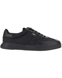 Emporio Armani - Nylon And Leather Sneakers With Eagle Logo - Lyst