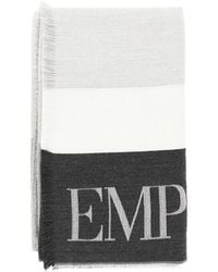 Emporio Armani - Jacquard Wool-Blend Scarf - Lyst