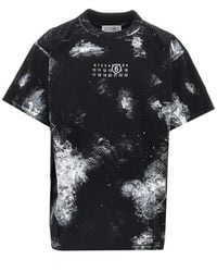 MM6 by Maison Margiela - Paint Spots And Logo Print T-Shirt - Lyst
