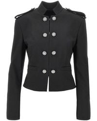 Pinko - Jewelled Epaulettes Stretch Fabric Jacket - Lyst
