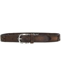 GIANNIFRANCO BELTS - Leather Belt With Studs And Topstitchings - Lyst