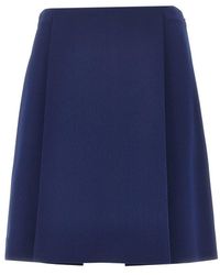 Miu Miu - Tec Jersey Skirt With Pleats - Lyst