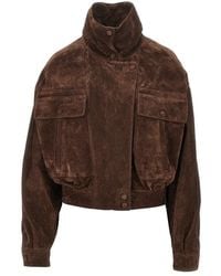 Saint Laurent - Suede Leather Jacket - Lyst