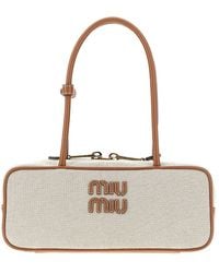 Miu Miu - Canvas And Leather 'Beau' Bag - Lyst
